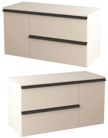 Mobile da bagno sotto lavabo BADEN HAUS Rodi beige laccato opaco L 105 x H 57 x P 46 cm 3 cassetti, lavabo non incluso