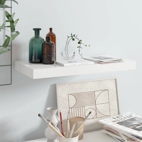 Scaffale A Parete Bianco Lucido 50x23x3,8 Cm İn Mdf /