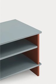 Comodino color mattone/grigio con ripiani Inari – Teulat