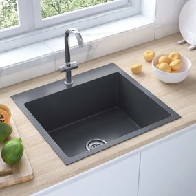 Lavello Da Cucina Lavorato A Mano Nero Acciaio Inox /