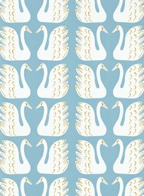 Scion Tapete Swim Swam Swan - Sky/ Chai
