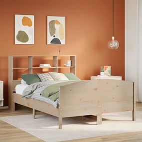 Letto libreria senza materasso 140x200 cm in legno di pino