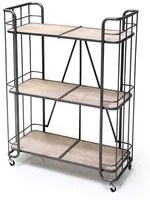 Scaffale libreria 3 mensole dotato di ruote 80x40xh116 cm