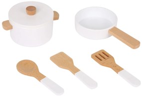 Cucina in legno - bianca con design effetto marmo