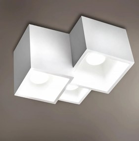 Applique da Soffitto in Gesso Pitturabile H150mm 3xGU10