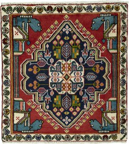 Shiraz Tappeto persiano 60x70 Rosso (Iran) Annodato A Mano