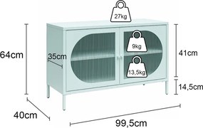 Vetrina in metallo azzurra 100x64x40 cm Luna - Støraa