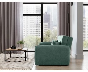 Divano verde allungabile/con contenitore e rivestimento in ciniglia 155 cm Laine – ELTAP