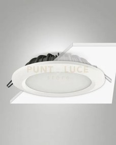 Peggy faretto da incasso 20w 3000k 2520lm  bianca ip44 d.20,8cm
