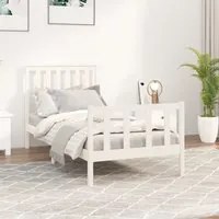 Giroletto con Testiera Bianco 100x200 cm Legno Massello di Pino cod mxl 94075