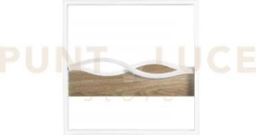 Plafoniera led hawaii quadrata bianca e legno 40w 5120lm cct 3000k ...