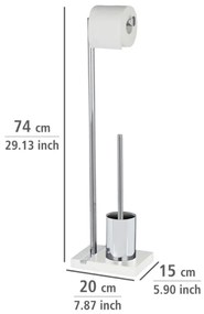 WENKO 20486100 - Scopino WC NOBLE 20x74 cm cromo/bianco