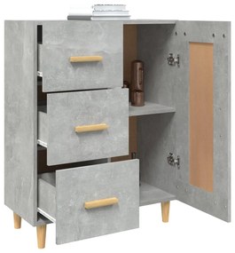 Credenza grigio cemento 69,5x34x90 cm in legno multistrato