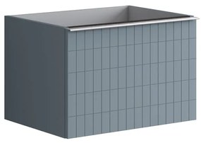 Mobile da bagno sotto lavabo Pixel grid blu laccato opaco L 60 x H 40 x P 45.5 cm 2 cassetti, lavabo non incluso