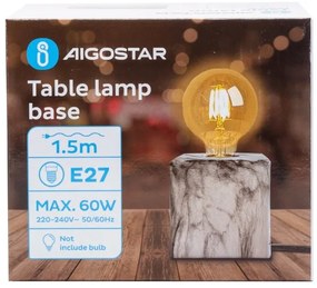 Aigostar - Lampada da tavolo 1xE27/60W/230V bianco/grigio