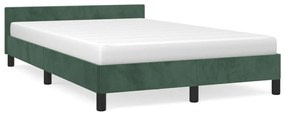 Giroletto Senza Materasso Verde Scuro 120x190 Cm Velluto /