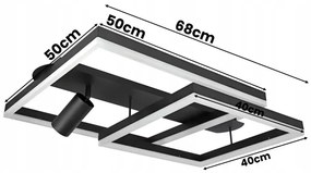 Plafoniera LED LED/38W/230V + 1xGU10/30W nera