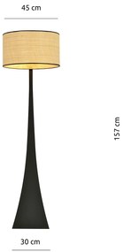 Piantana Contemporaneo Indra Acciaio Nero Marrone 1 Luce E27 Ip20