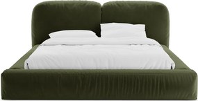 Letto matrimoniale imbottito verde con contenitore con rete inclusa 160x200 cm Martina – Micadoni