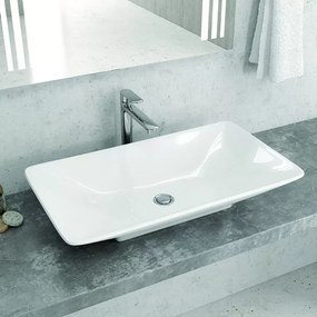 Lavabo da appoggio 70cm in ceramica Litos-1685 - KAMALU