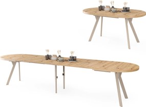Tavolo ovale allungabile EXPANSO Rovere Artisan / gambe cashmere