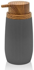 Dispenser per sapone liquido Grigio dettagli effetto legno Blob