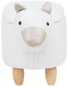 Pouf di tessuto bianco ALPACA Beliani