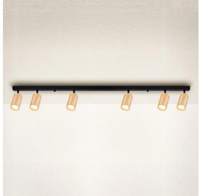 Brilagi - Faretto SELE 6xGU10/30W/230V nero/decorazioni in rovere