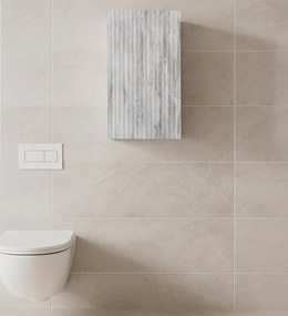 Pensile bagno Portofino grigio antico in vetro, 1 anta apertura da sinistra P 15 x L 25 x H 50 cm