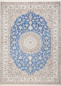 Nain Tappeto 250x350 Blu (Iran) Annodato A Mano