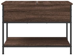 Tavolino salotto rovere marrone 70x50x50cm multistrato metallo