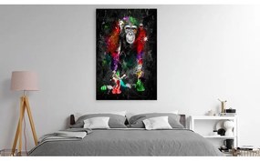 Quadro  Colourful Animals: Chimpanzee (1 Part) Vertical  Larghezza x Altezza Home decor 40x60