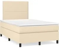 Letto a Molle con Materasso e LED Crema 120x190 cm in Tessutocod mxl 115848