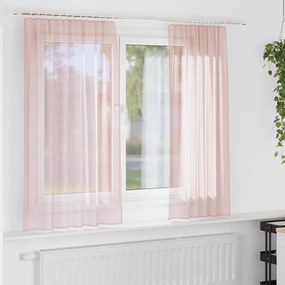 Tende İn Voile Con Passanti 2 Pz Rosa Chiaro 140x140 Cm /