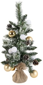 Albero di Natale bianco e oro 60 cm con LED e timer - Jack