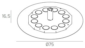 Plafoniera Moderna Disk Metallo Grigio 12 Luci Gx53