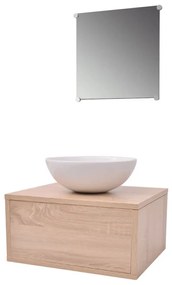 Mobili da bagno con lavabo set 3 pz beige