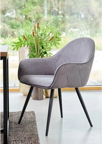 Sedia da pranzo grigia in imbottito con braccioli Minto – Unique Furniture