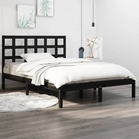 Giroletto nero in legno massello 140x190 cm