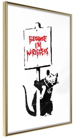 Poster  Banksy: Because I’m Worthless  Cornice Quadri Cornice d'oro, Larghezza x Altezza Home decor 20x30