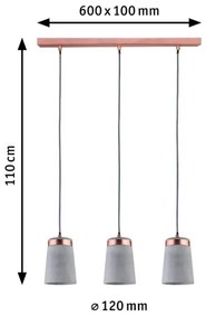 Paulmann 79626 - 3xE27/20W Lampadario a sospensione con filo NEORDIC STIG 230V