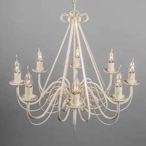 Lampadario beige 60 cm con paralumi marroni - Giuseppe