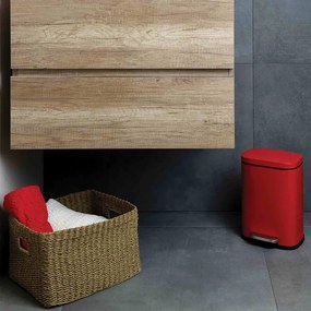 Cestino per la spazzatura rosso in acciaio con pedale 5 l Akira – Spirella