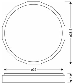 Apparecchio da soffitto a LED in colore naturale ø 38,5 cm Cadix - Candellux Lighting