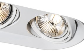 Set di 6 faretti da incasso arrotondati bianchi GU10 70mm 2-luci - Hubs