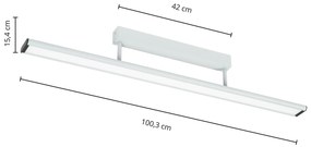 Prios Yuela plafoniera LED, DALI, 100 cm, bianco