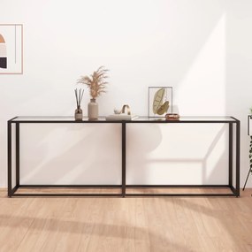 Tavolo Consolle Trasparente 220x35x75,5 Cm İn Vetro Temperato /
