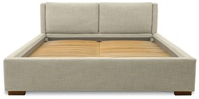 Letto matrimoniale imbottito beige con doghe in legno 180x200 cm Dreamer - Scandic