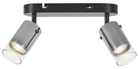 Faretto da soffitto moderno color canna di fucile a 2 luci ruotabile e regolabile - Drain