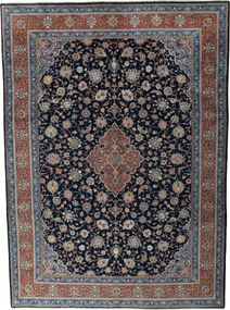 Sarouk Tappeto 350 x 260 Blu (Iran) Annodato A Mano